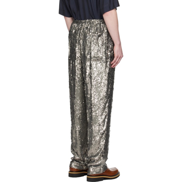  드리스 반 노튼 Dries Van Noten Gray Embellished Trousers 241358M191013
