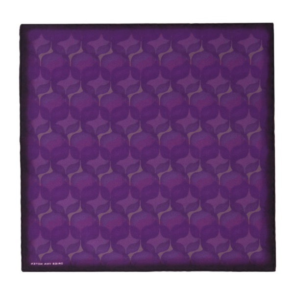  드리스 반 노튼 Dries Van Noten Purple Printed Pocket Square 241358M149002