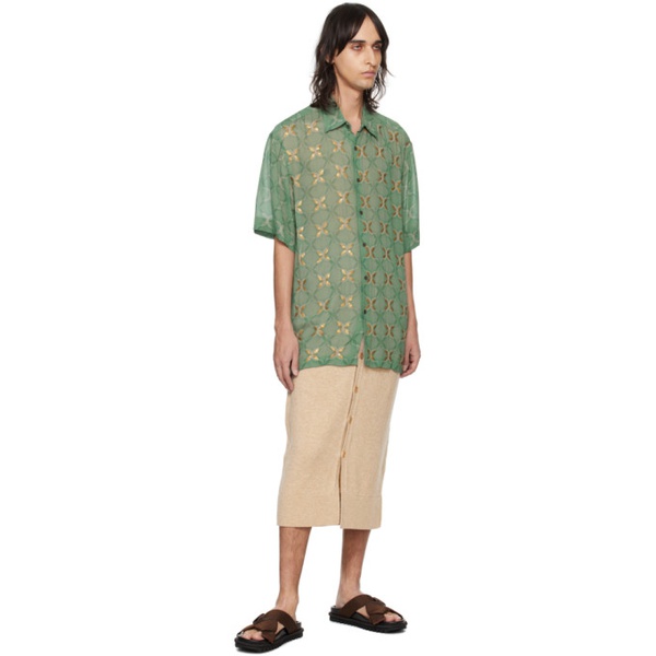  드리스 반 노튼 Dries Van Noten Green Sequinned Shirt 241358M192033