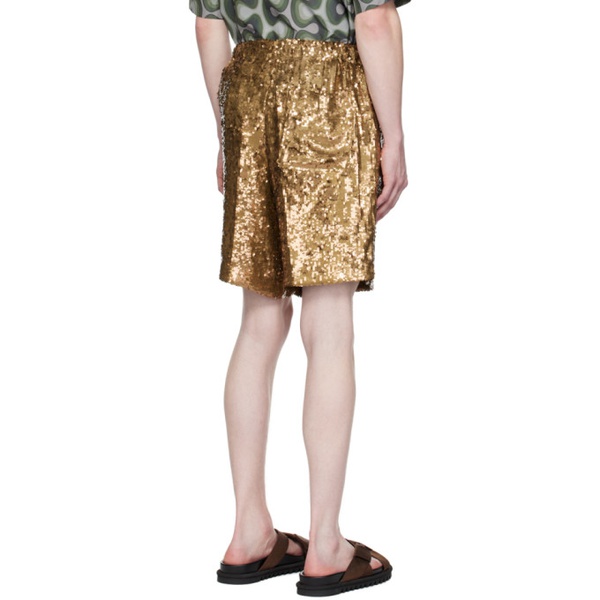  드리스 반 노튼 Dries Van Noten Gold Embellished Shorts 241358M193008