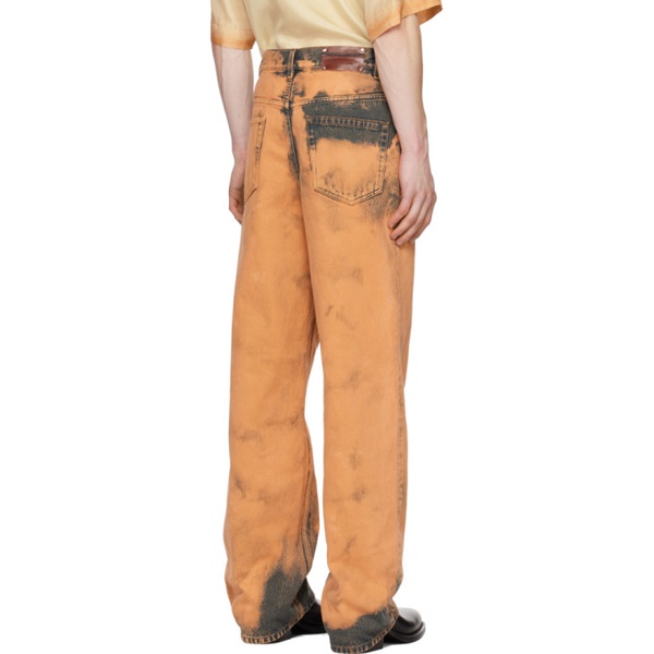  드리스 반 노튼 Dries Van Noten Orange Bleached Jeans 241358M186000