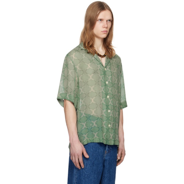  드리스 반 노튼 Dries Van Noten Green Printed Shirt 241358M192023