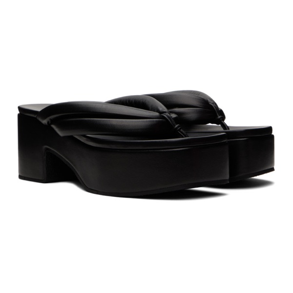  드리스 반 노튼 Dries Van Noten Black Padded Leather Heeled Sandals 241358F124001