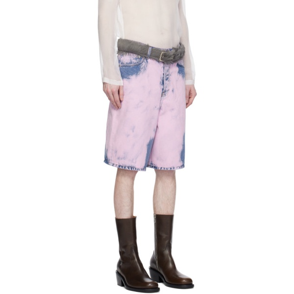  드리스 반 노튼 Dries Van Noten Pink Garment-Dyed Denim Shorts 241358M193032