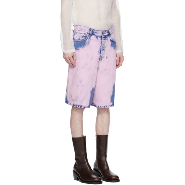  드리스 반 노튼 Dries Van Noten Pink Garment-Dyed Denim Shorts 241358M193032