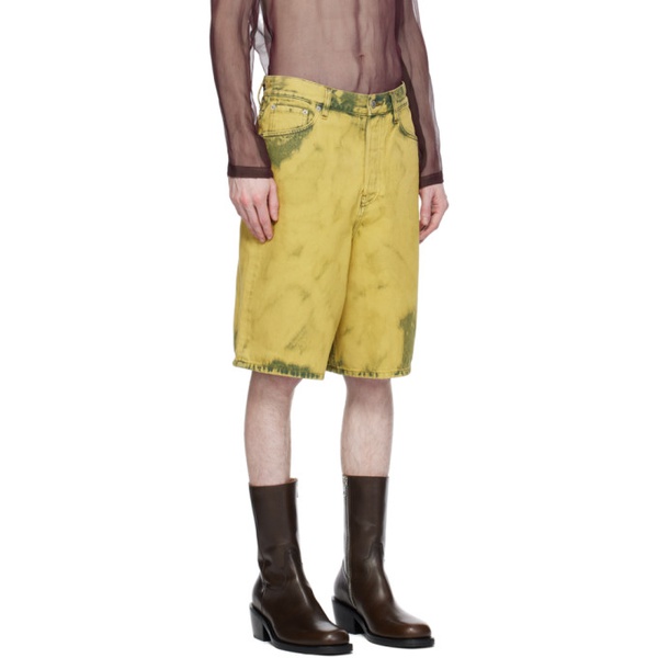  드리스 반 노튼 Dries Van Noten Green Garment-Dyed Denim Shorts 241358M193033