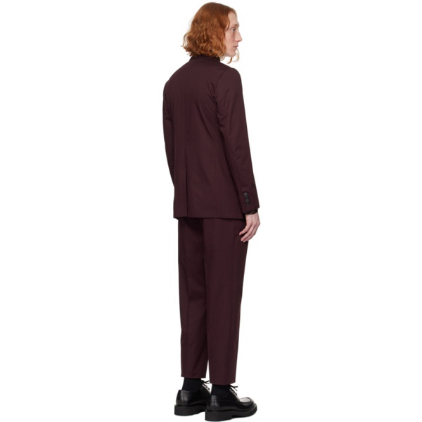  드리스 반 노튼 Dries Van Noten Burgundy Soft Constructed Suit 241358M196000