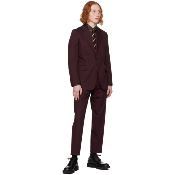  드리스 반 노튼 Dries Van Noten Burgundy Soft Constructed Suit 241358M196000