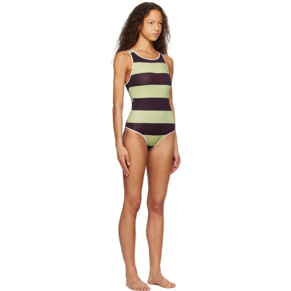 드리스 반 노튼 Dries Van Noten Khaki & Brown Greta One-Piece Swimsuit 241358F103001