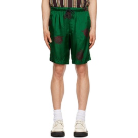 드리스 반 노튼 Dries Van Noten Green Printed Shorts 231358M193051