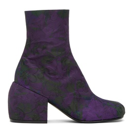 드리스 반 노튼 Dries Van Noten Purple Floral Zip Boots 231358F113007
