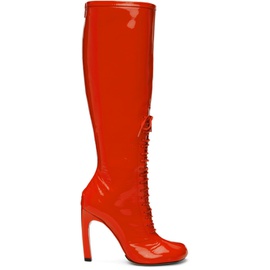 드리스 반 노튼 Dries Van Noten Red Lace-Up Tall Boots 222358F115010
