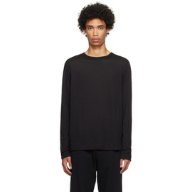드리스 반 노튼 Dries Van Noten Black Semi-Sheer Long Sleeve T-Shirt 232358M213002