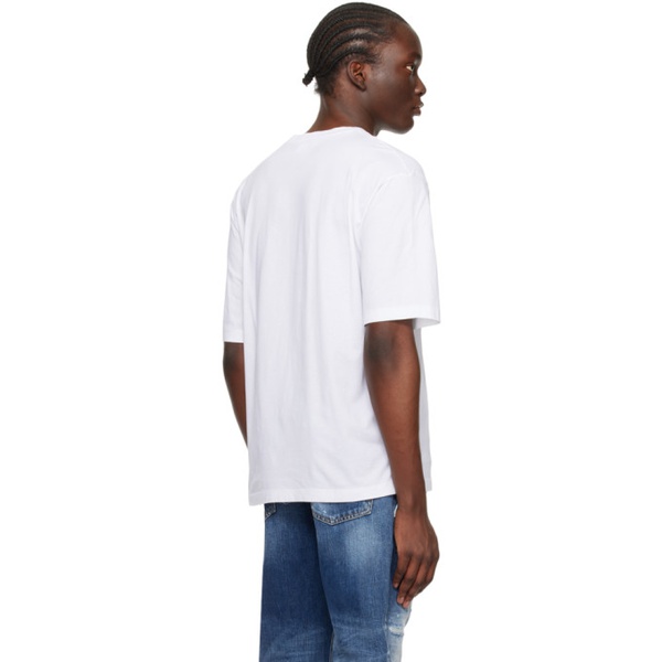  디스퀘어드2 Dsquared2 White Loose Fit T-Shirt 241148M213013