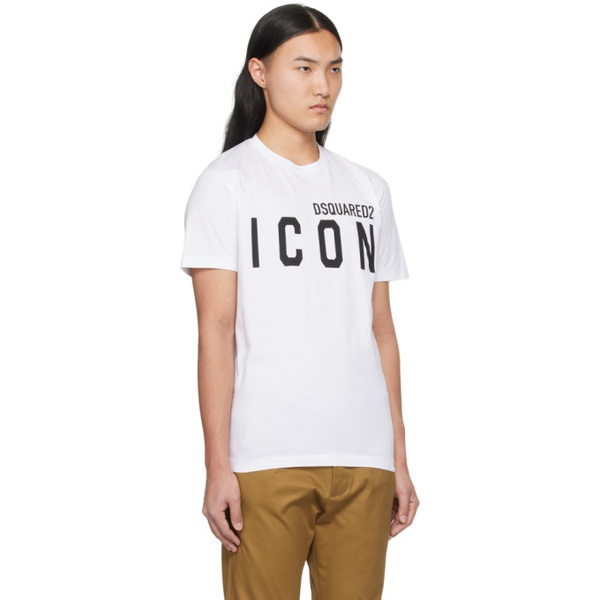  디스퀘어드2 Dsquared2 White Be Icon Cool T-Shirt 241148M213000