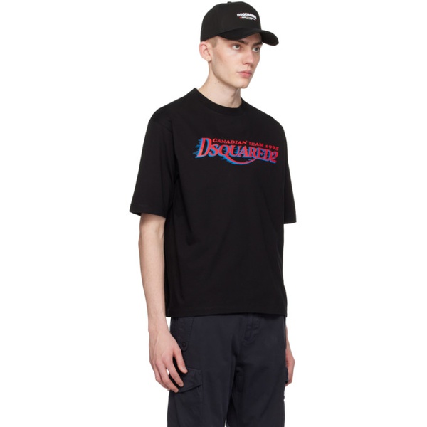  디스퀘어드2 Dsquared2 Black Loose-Fit T-Shirt 241148M213015