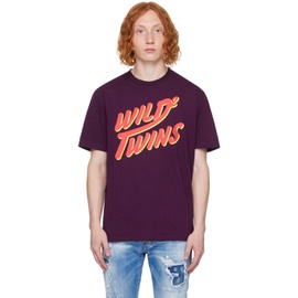 디스퀘어드2 Dsquared2 Purple Wild Twins T-Shirt 232148M213006