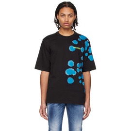 디스퀘어드2 Dsquared2 Black & Blue Goth Tie&Dyed Skater T-Shirt 231148M213020