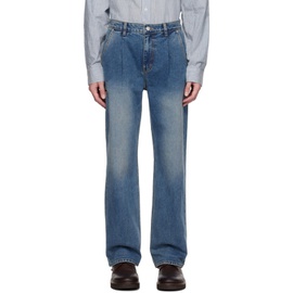 Dunst Blue Pleated Jeans 232965M186002