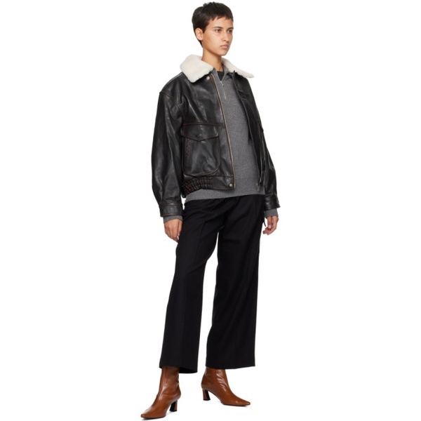  Dunst Black Belted Trousers 232965F087002