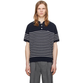 Dunst Navy Striped Polo 241965M212000