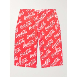 ERL + Coca-Cola Straight-Leg Distressed Printed Cotton-Canvas Shorts 1647597328636682