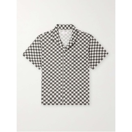 ERL Camp-Collar Checked Cotton and Linen-Blend Shirt 1647597328636704