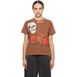 ERL Brown Printed T-Shirt 241260F110011