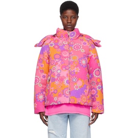 ERL Pink Floral Down Jacket 232260F061000