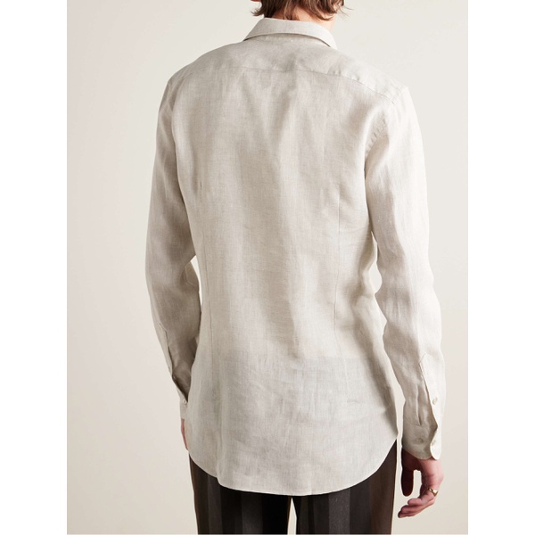  에트로 ETRO Slim-Fit Logo-Embroidered Linen Shirt 1647597323046284