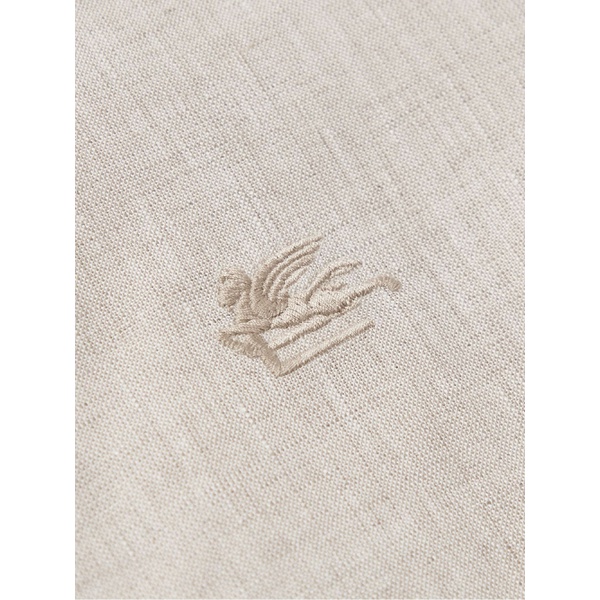  에트로 ETRO Slim-Fit Logo-Embroidered Linen Shirt 1647597323046284