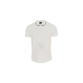 Emporio Armani MEN'S White Tencel-Blend Jersey Polo Shirt 3R1F66-1JUVZ-0101