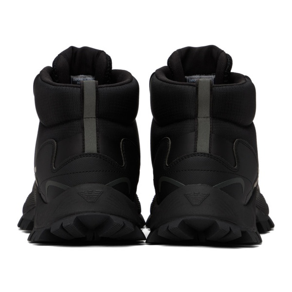  Emporio Armani Black Lugged Boots 232951M255001