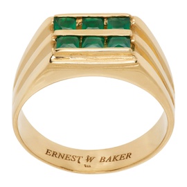 어니스트 더블유 베이커 Ernest W. Baker Gold & Green Stone Ring 231600M147012