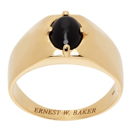 어니스트 더블유 베이커 Ernest W. Baker Gold Onyx Stone Signet Ring 231600M147017