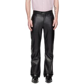 어니스트 더블유 베이커 Ernest W. Baker Black Flared Leather Trousers 231600M189002