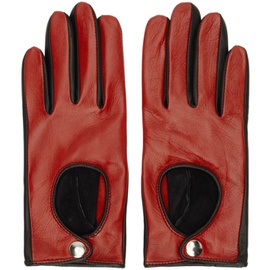 어니스트 더블유 베이커 Ernest W. Baker Red & Black Contrast Leather Driving Gloves 241600F012000