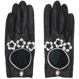 어니스트 더블유 베이커 Ernest W. Baker Black & White Floral Leather Gloves 241600F012002