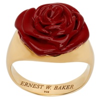 어니스트 더블유 베이커 Ernest W. Baker Gold & Red Rose Ring 241600F024001