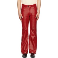 어니스트 더블유 베이커 Ernest W. Baker Red Flared Leather Trousers 231600M189000