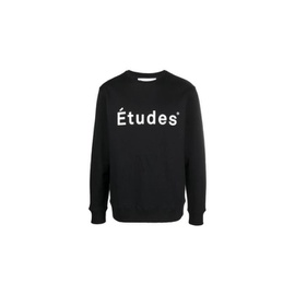 Etudes Black Logo Print Organic Cotton Sweatshirt E18E-110-01