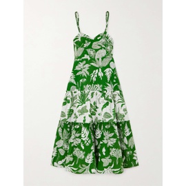 FARM RIO Forest Soul ruffled tiered printed cotton midi dress 790768730