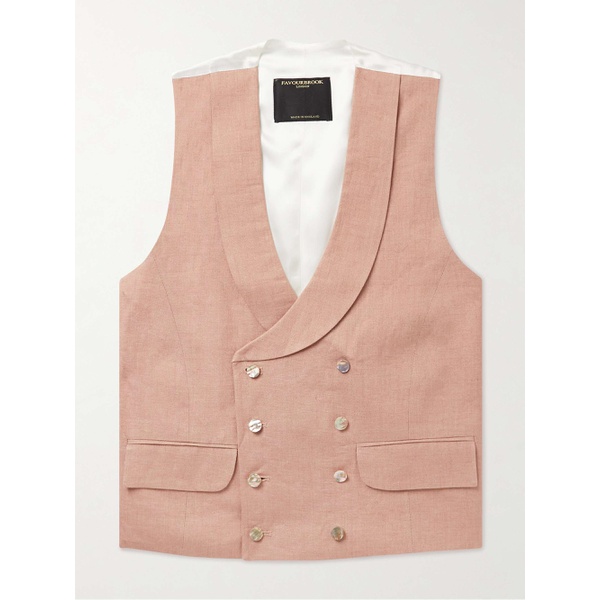  FAVOURBROOK SID모우 MOUTH Slim-Fit Shawl-Collar Double-Breasted Linen Waistcoat 1647597309989903