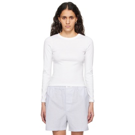 FLORE FLORE White Max Long Sleeve T-Shirt 242924F110015
