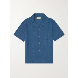 FOLK Camp-Collar Houndstooth Linen and Cotton-Blend Shirt 1647597314767496
