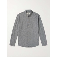 FOLK Button-Down Collar Pinstriped Cotton and Linen-Blend Shirt 1647597322419744