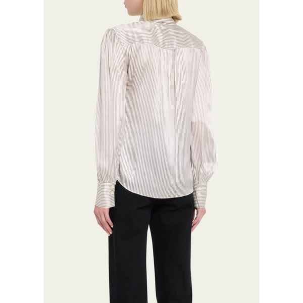  FRAME Victorian Striped Button-Front Silk Shirt 4617539