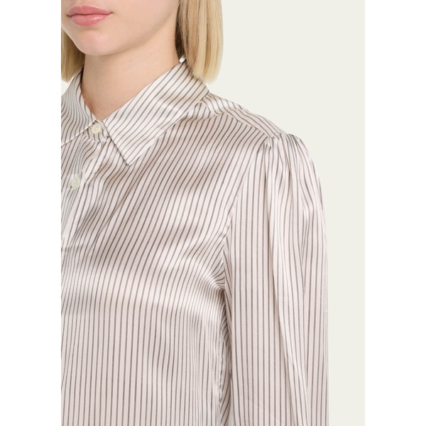  FRAME Victorian Striped Button-Front Silk Shirt 4617539
