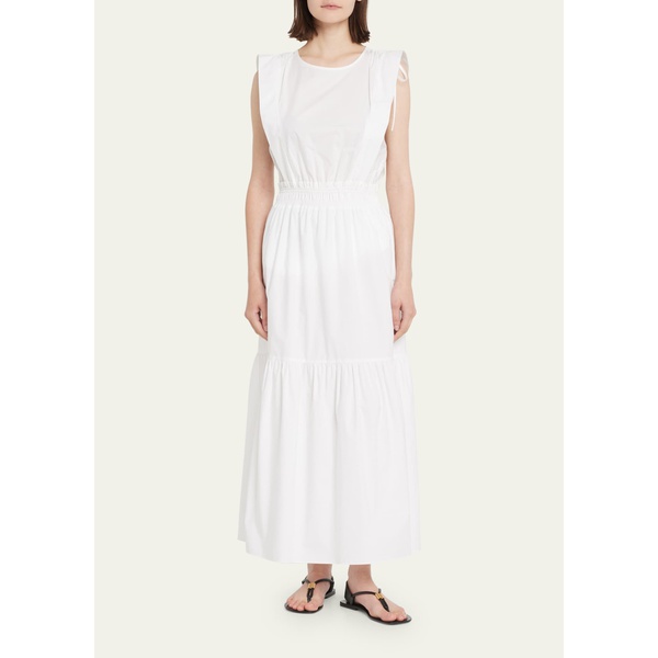  FRAME Cotton Cinch-Shoulder Midi Dress 4565937