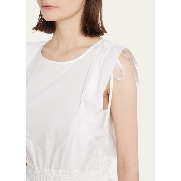 FRAME Cotton Cinch-Shoulder Midi Dress 4565937